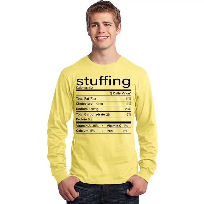 Stuffing Nutritional Facts Funny Thanksgiving Long Sleeve Shirt