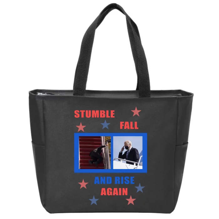 Stumble Fall And Rise Again Funny Biden Meme Zip Tote Bag