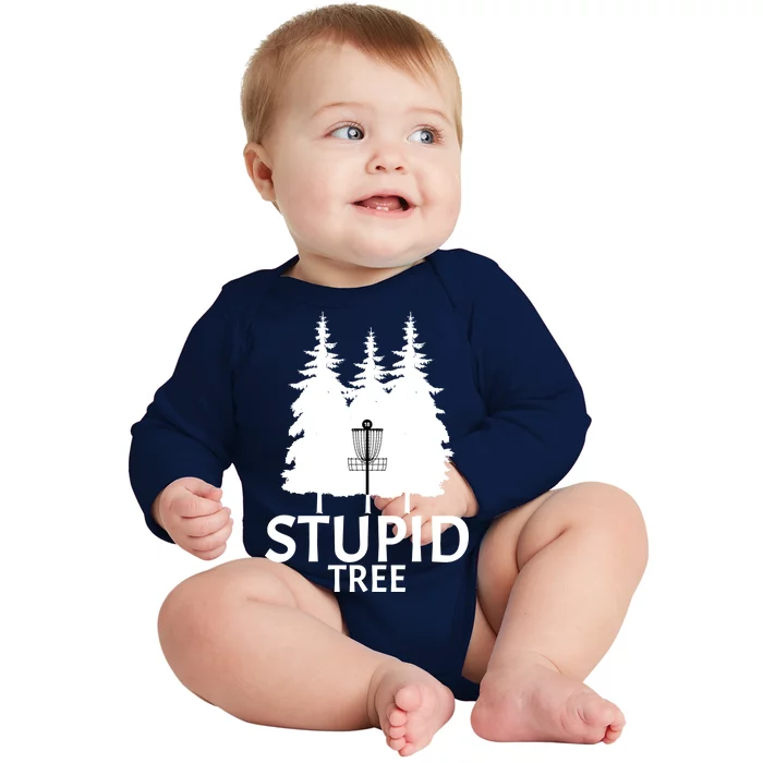 Stupid Tree Disc Golf Baby Long Sleeve Bodysuit