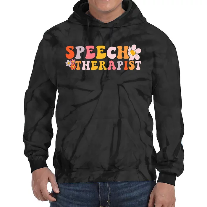 Speech Therapy Vintage Language Pathologist Speech Therapist Tie Dye Hoodie