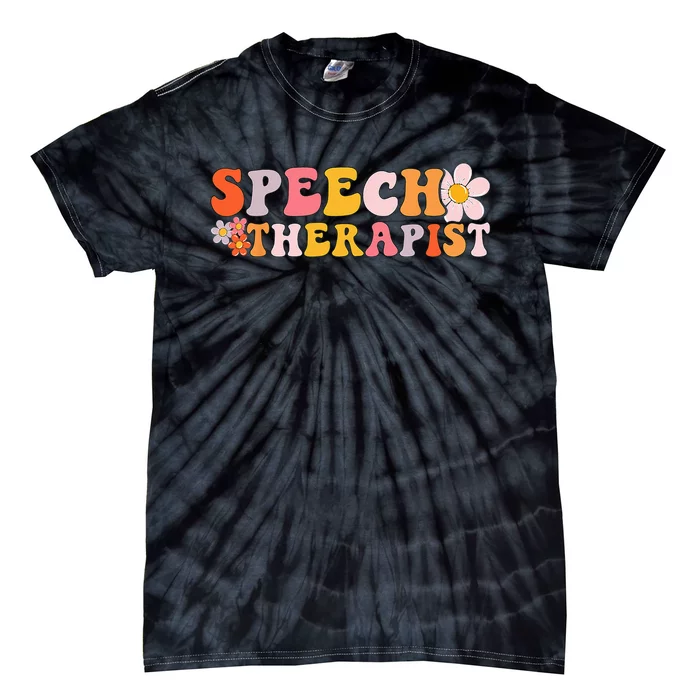 Speech Therapy Vintage Language Pathologist Speech Therapist Tie-Dye T-Shirt