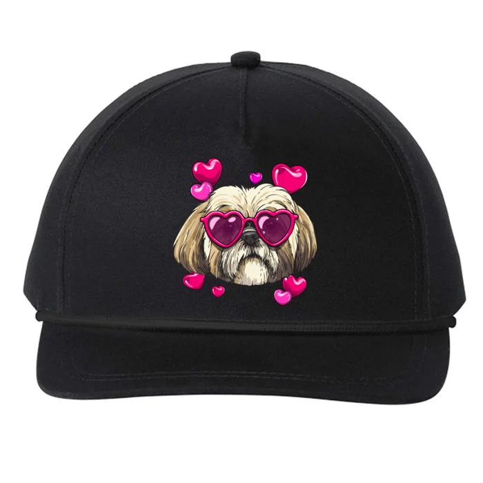 Shih Tzu Valentines Day Heart Dog Lover Gift Snapback Five-Panel Rope Hat