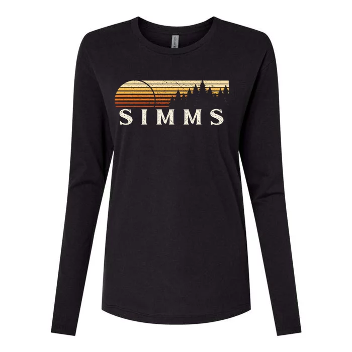 Simms Tx Vintage Evergreen Sunset Eighties Retro Womens Cotton Relaxed Long Sleeve T-Shirt