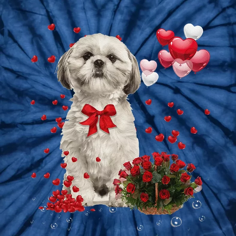 Shih Tzu Valentines Day Funny Dog Lover Happy Valentine Tie-Dye T-Shirt