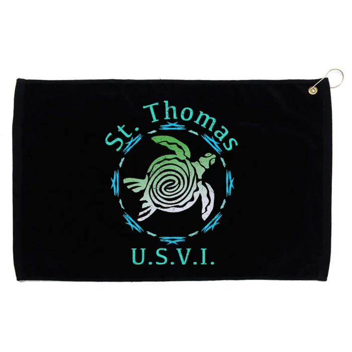 St. Thomas Vintage Tribal Turtle Grommeted Golf Towel