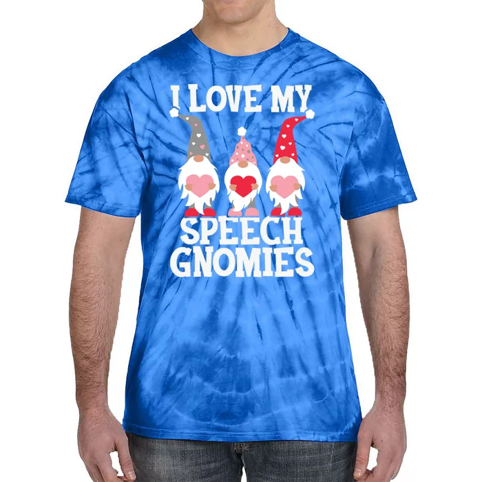 Speech Therapy Valentine's Day Gnomes For Slpa Therapist Funny Gift Tie-Dye T-Shirt