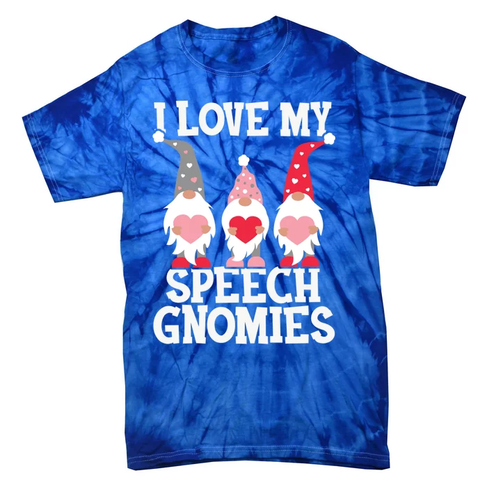 Speech Therapy Valentine's Day Gnomes For Slpa Therapist Funny Gift Tie-Dye T-Shirt