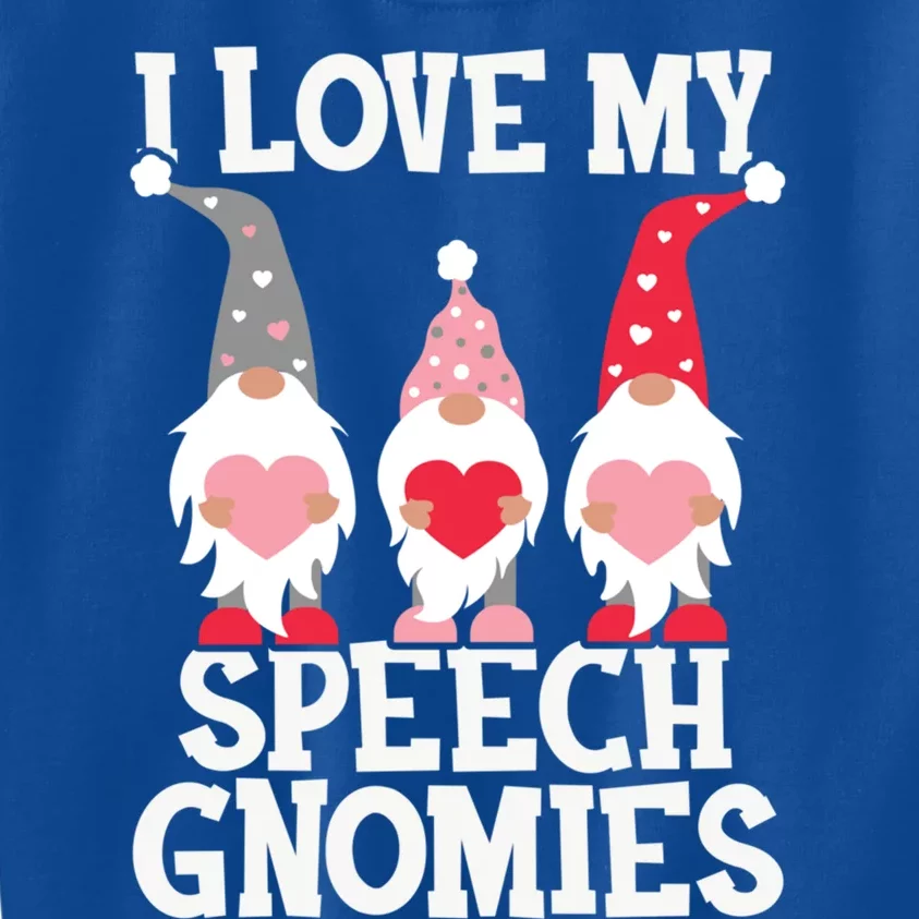 Speech Therapy Valentine's Day Gnomes For Slpa Therapist Funny Gift Kids Sweatshirt