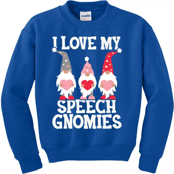 Speech Therapy Valentine's Day Gnomes For Slpa Therapist Funny Gift Kids Sweatshirt