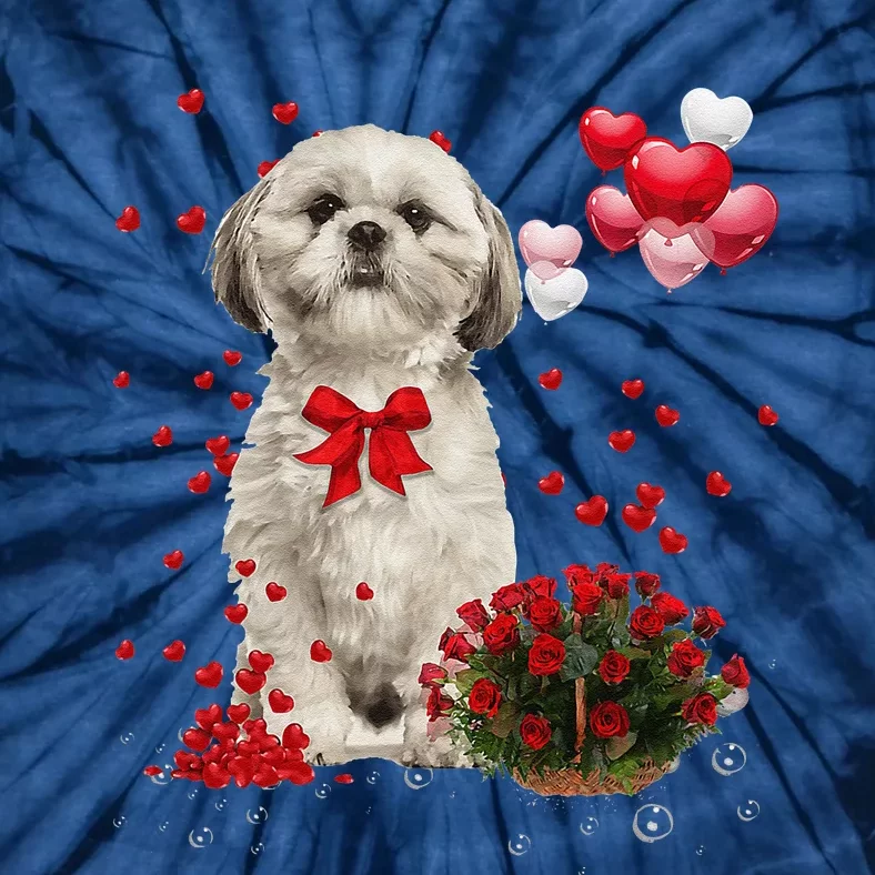 Shih Tzu Valentines Day Funny Dog Lover Happy Valentine Tie-Dye T-Shirt