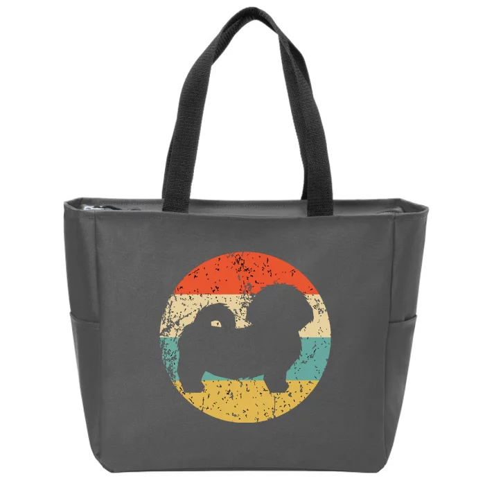 Shih Tzu Vintage Retro Shih Tzu Dog Zip Tote Bag