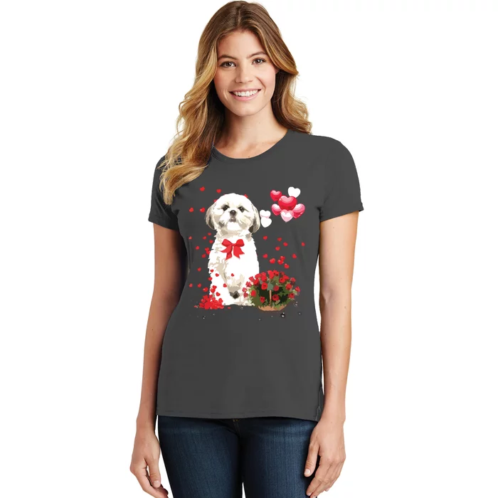 Shih Tzu Valentines Day Funny Dog Lover Happy Valentine Women's T-Shirt