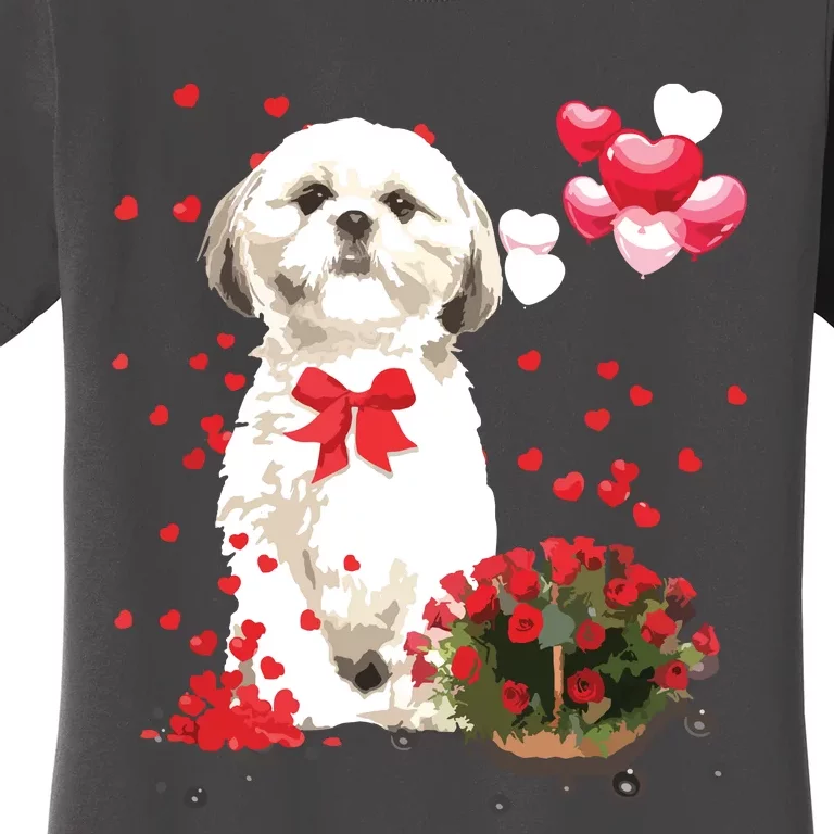 Shih Tzu Valentines Day Funny Dog Lover Happy Valentine Women's T-Shirt