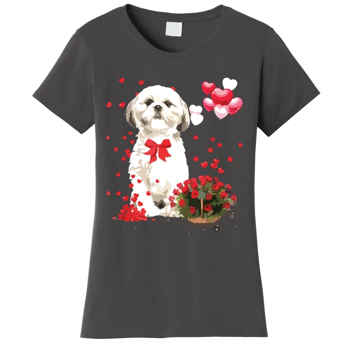 Shih Tzu Valentines Day Funny Dog Lover Happy Valentine Women's T-Shirt