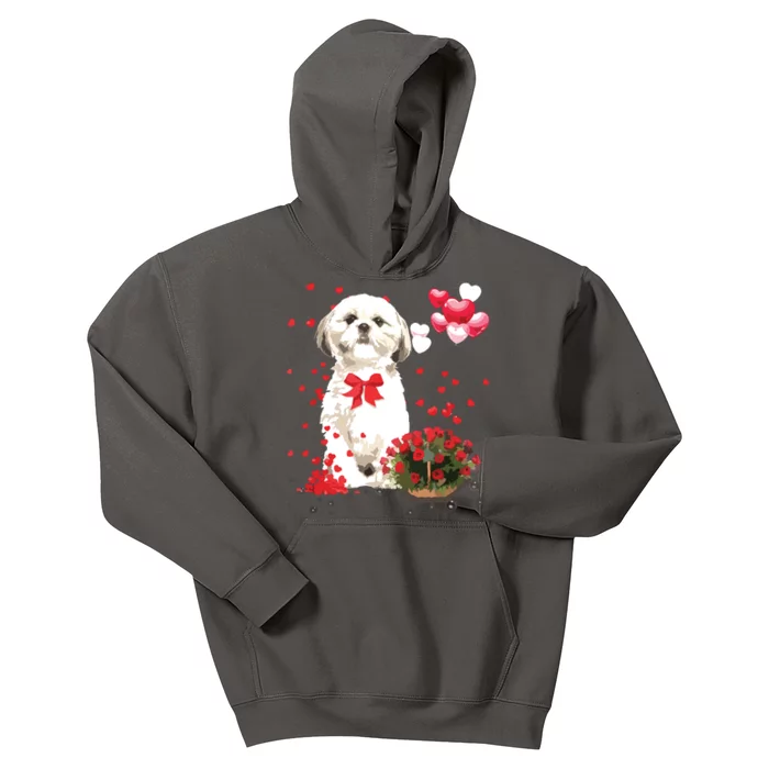 Shih Tzu Valentines Day Funny Dog Lover Happy Valentine Kids Hoodie