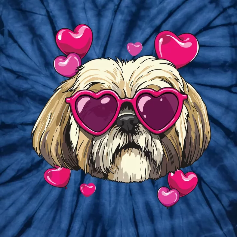 Shih Tzu Valentines Day Heart Dog Lover Tie-Dye T-Shirt