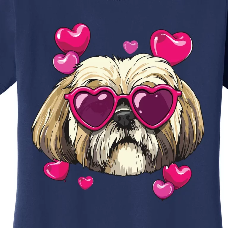 Shih Tzu Valentines Day Heart Dog Lover Women's T-Shirt