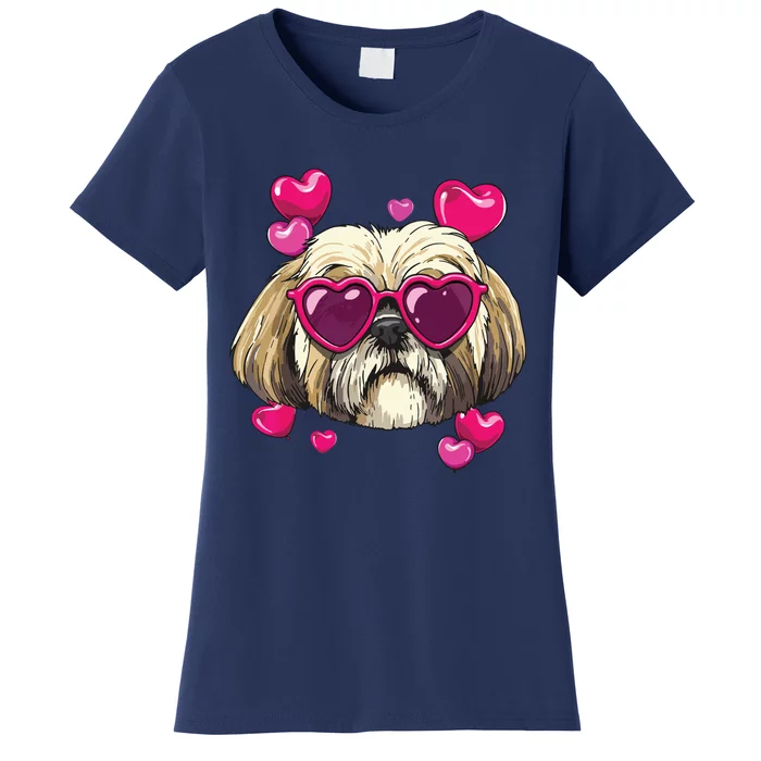 Shih Tzu Valentines Day Heart Dog Lover Women's T-Shirt