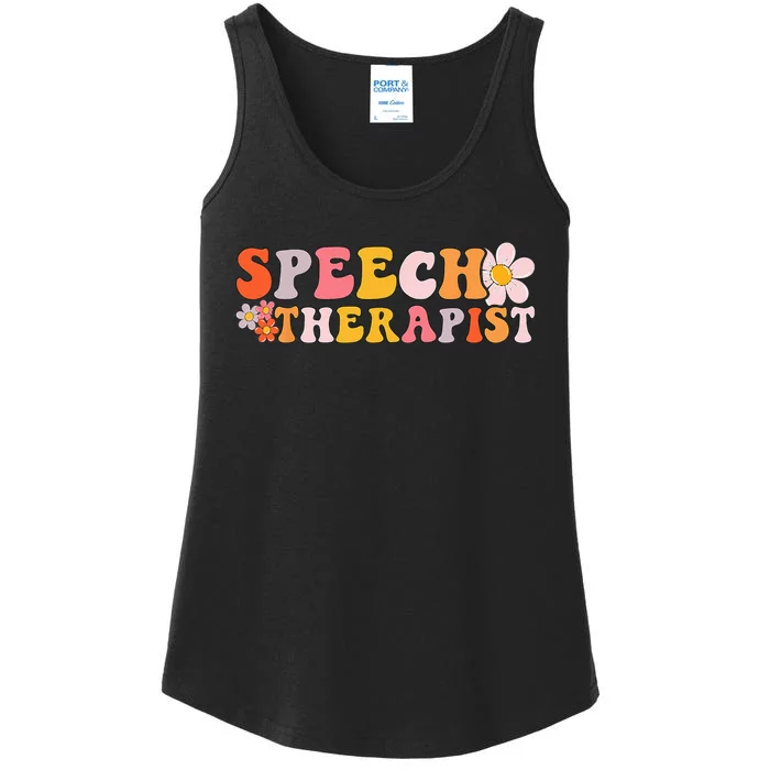 Speech Therapy Vintage Language Pathologist Speech Therapist Ladies Essential Tank