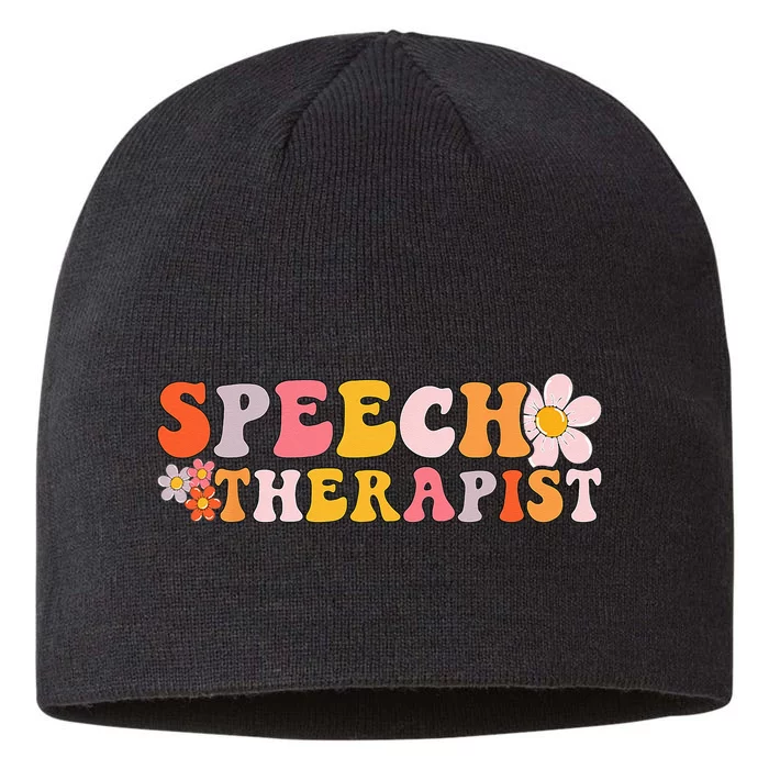 Speech Therapy Vintage Language Pathologist Speech Therapist 8 1/2in Sustainable Knit Beanie