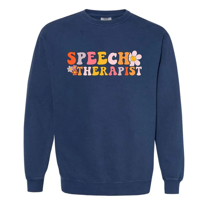 Speech Therapy Vintage Language Pathologist Speech Therapist Garment-Dyed Sweatshirt