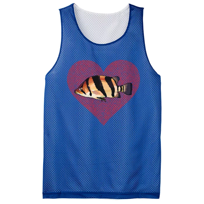 Siamese Tigerfish Valentines Day Fish Love Fingerprint Funny Gift Mesh Reversible Basketball Jersey Tank