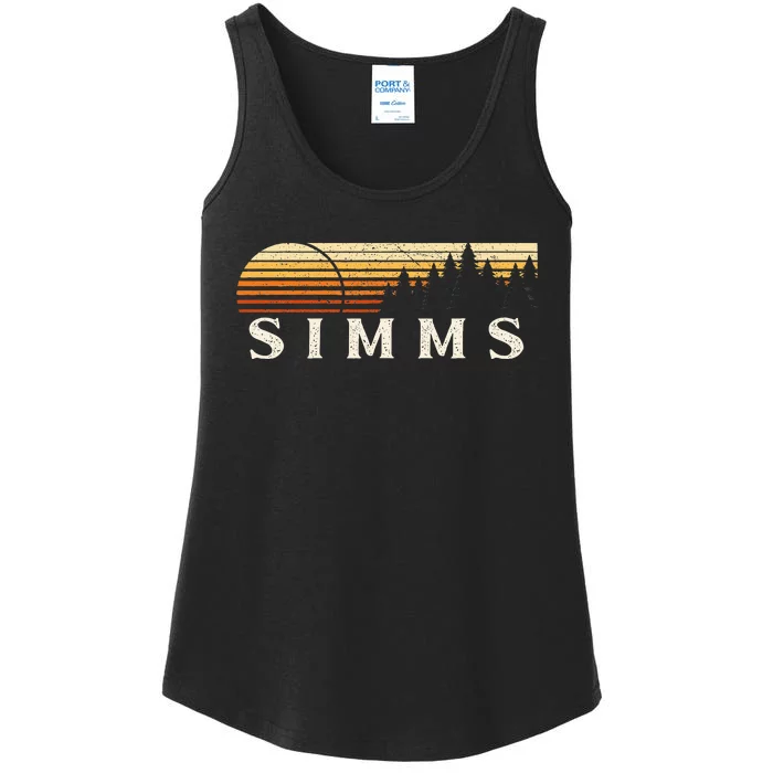 Simms Tx Vintage Evergreen Sunset Eighties Retro Ladies Essential Tank