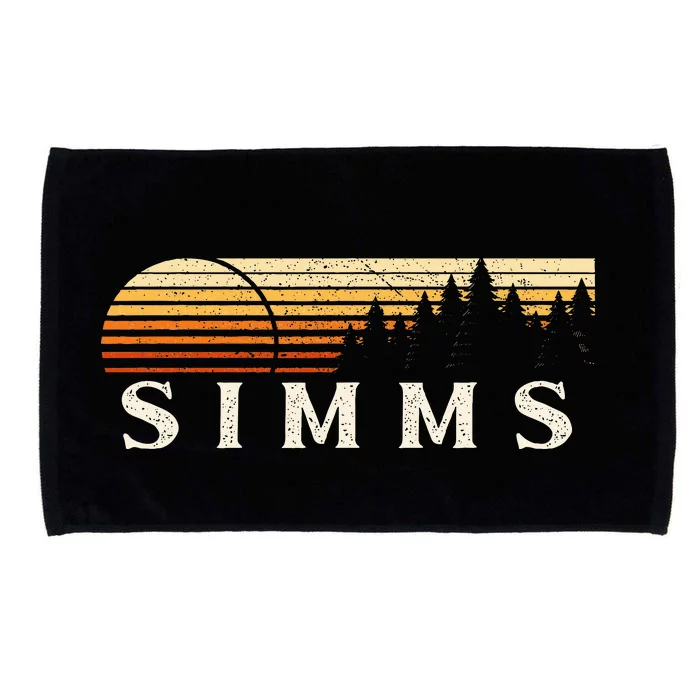 Simms Tx Vintage Evergreen Sunset Eighties Retro Microfiber Hand Towel