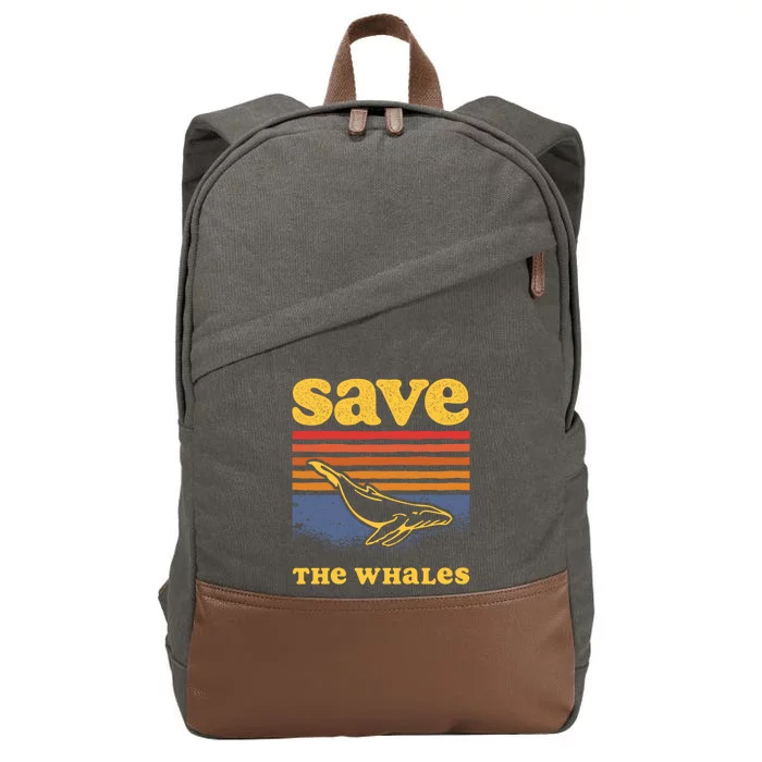 Save The Whales Killer Orca Whale Meaningful Gift Cotton Canvas Backpack