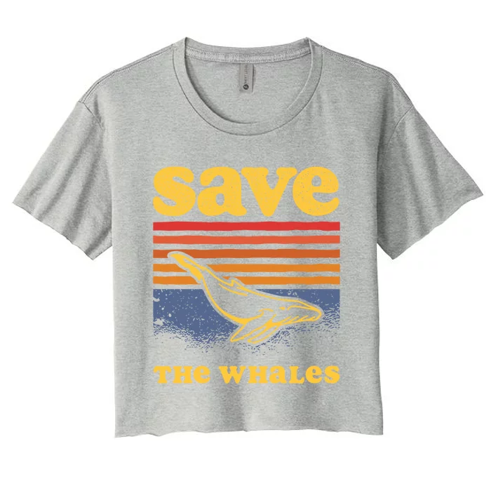 Save The Whales Killer Orca Whale Meaningful Gift Women's Crop Top Tee