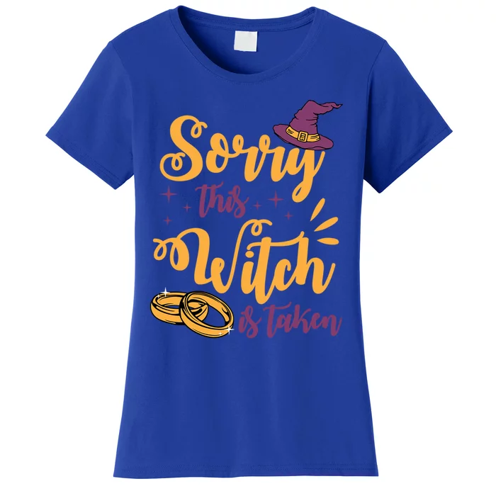 Sorry This Witch Is Taken Funny Cute Married Wife Halloween Funny Gift Women's T-Shirt