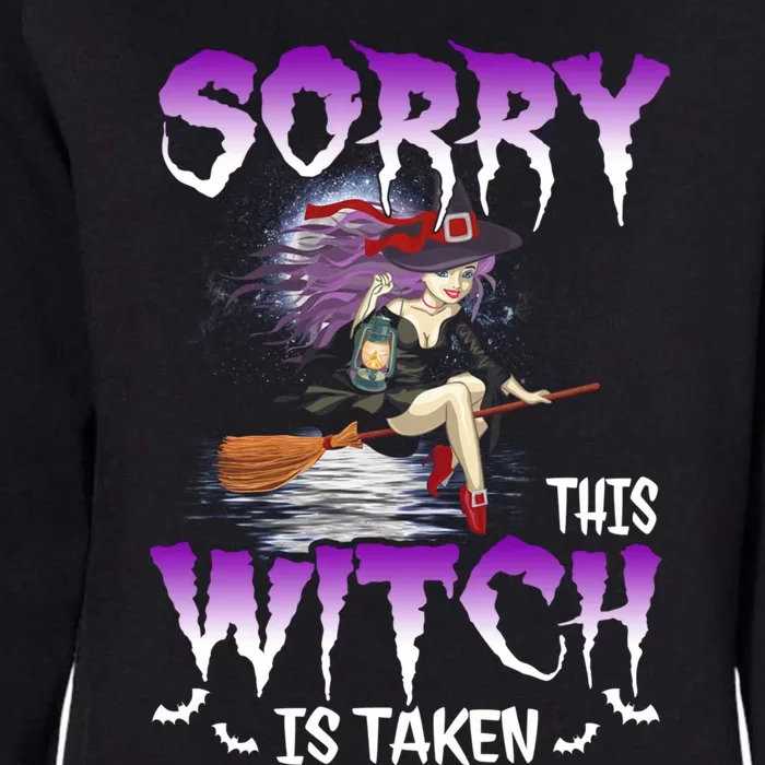 Sorry This Witch Is Taken Funny Halloween Marriage Costume Meaningful Gift Womens California Wash Sweatshirt