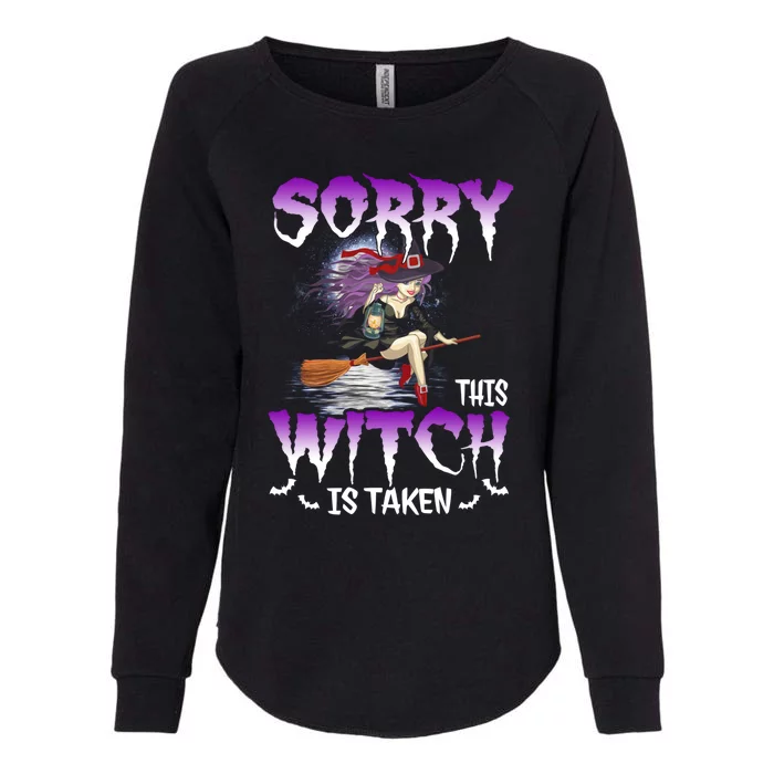 Sorry This Witch Is Taken Funny Halloween Marriage Costume Meaningful Gift Womens California Wash Sweatshirt