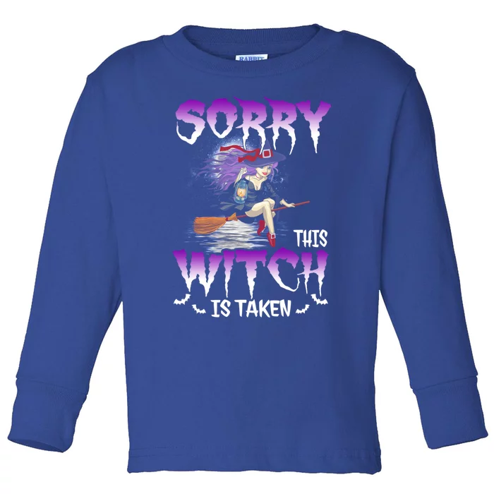 Sorry This Witch Is Taken Funny Halloween Marriage Costume Meaningful Gift Toddler Long Sleeve Shirt