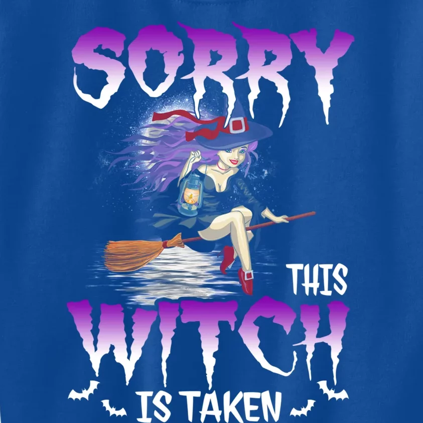 Sorry This Witch Is Taken Funny Halloween Marriage Costume Meaningful Gift Kids Sweatshirt