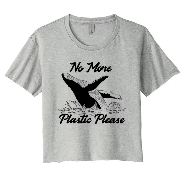 Save The Whales No More Plastic Please Cool Gift Women's Crop Top Tee