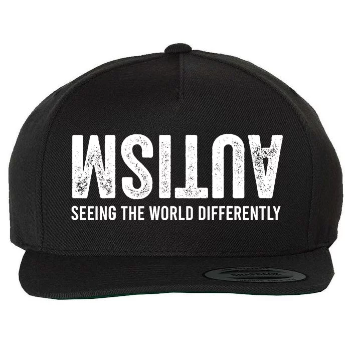 Seeing the World differently Autism Awareness Wool Snapback Cap