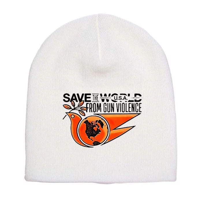 Save The World From Gun Violence Short Acrylic Beanie