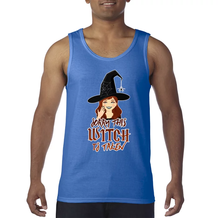 Sorry This Witch Is Taken Halloween Design For Taken Ladies Funny Gift Tank Top