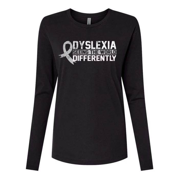 Seeing The World Differently Gift Dyslexia Meaningful Gift Womens Cotton Relaxed Long Sleeve T-Shirt