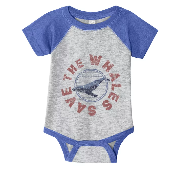 Save The Whales 80s Retro Vintage Gift Infant Baby Jersey Bodysuit