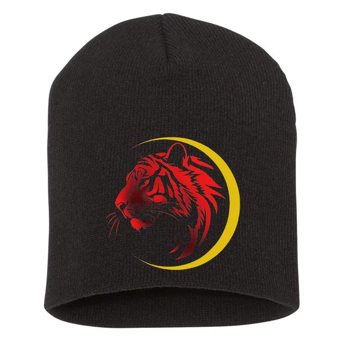 Shotokan Tiger With Gold Crescent Karate Modern Short Acrylic Beanie