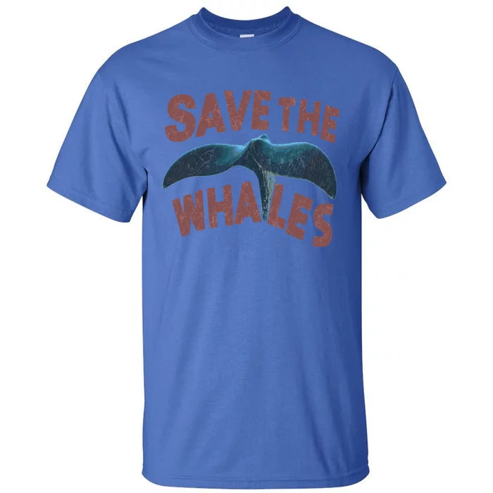 Save The Whales 80s Vintage Retro Gift Tall T-Shirt