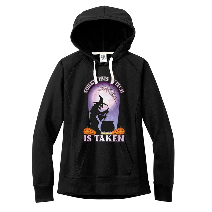 Sorry This Witch Is Taken Witch Lover Halloween Party Cute Gift Women's Fleece Hoodie