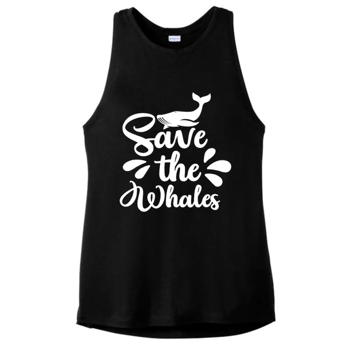 Save The Whales Cute Whales Sea Animal Funny Gift Ladies Tri-Blend Wicking Tank