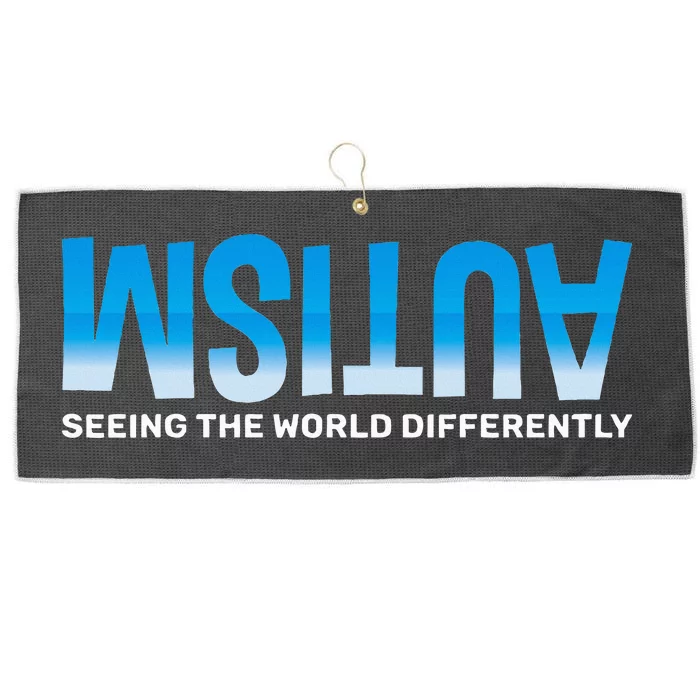 Seeing The World Differently Autism Awareness Large Microfiber Waffle Golf Towel