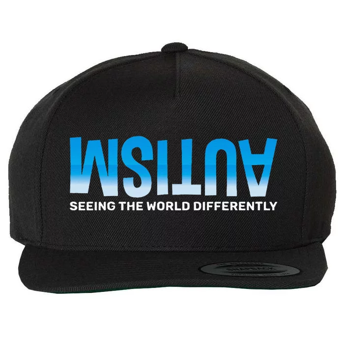 Seeing The World Differently Autism Awareness Wool Snapback Cap