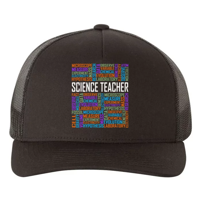 Science Teacher Words Proud Science Teaching Design Yupoong Adult 5-Panel Trucker Hat