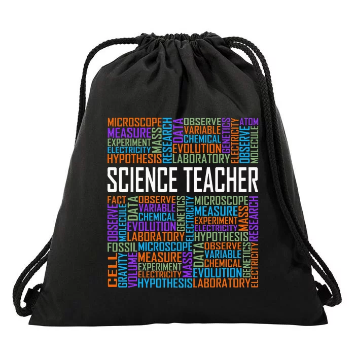 Science Teacher Words Proud Science Teaching Design Drawstring Bag