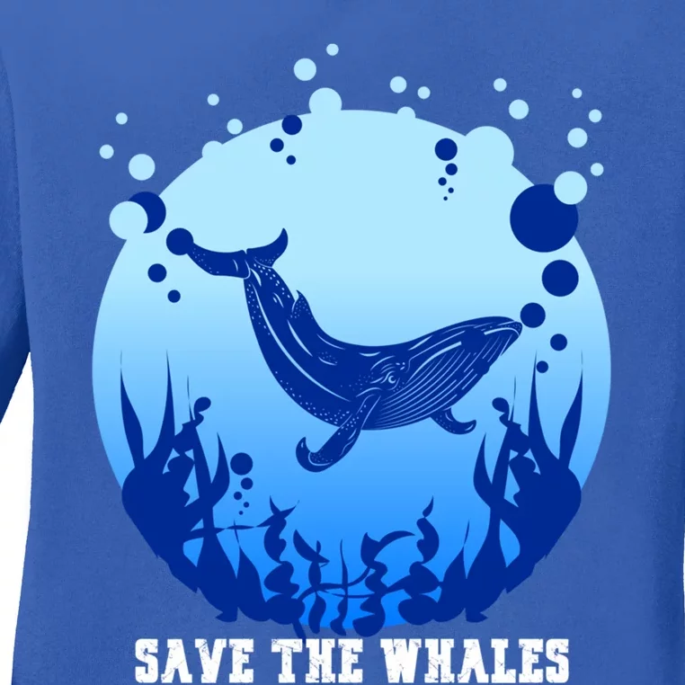 Save The Whales Ocean Day Gift Ladies Long Sleeve Shirt